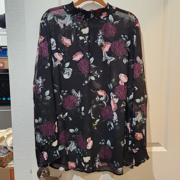 Black Print Blouse - Picture 1 of 9